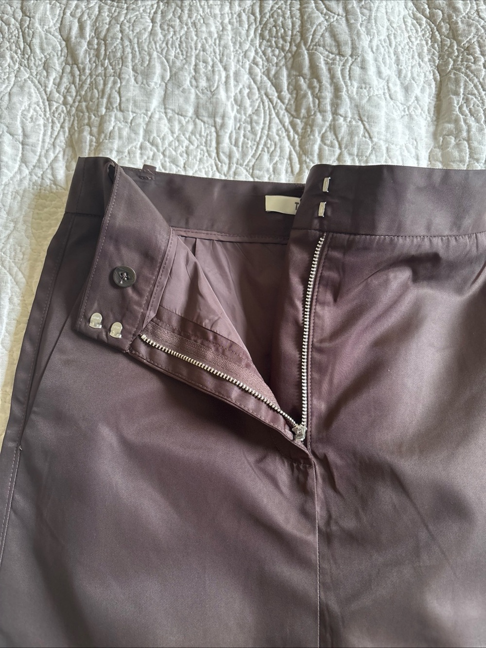 NWT Tibi Eco Nylon Midi Trouser Skirt Brown Size 00 - Picture 13 of 16